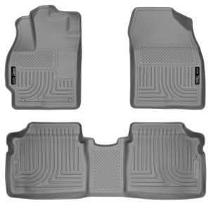 Toyota Prius Floor Liners - Front + Rear - Husky Liners - WeatherBeater - Gray - `10-`12